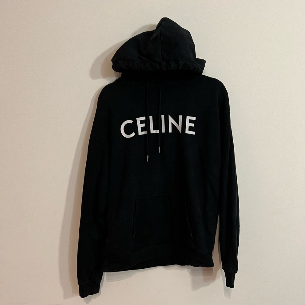 100% Authentic CELINE LOOSE HOODIE IN COTTON FLEECE Sz Large